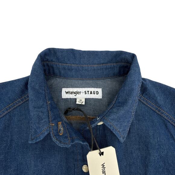 STAUD + WRANGLER The Western Shirt in Dark Rinse M - Picture 4 of 10